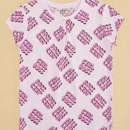 Pantaloons Junior Girls Geometric Printed Round Neck Cotton T-shirt image 2