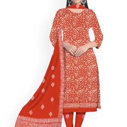Farooq Dyeing Floral Printed Batik Pure Cotton Unstitched Dress Material-image-74