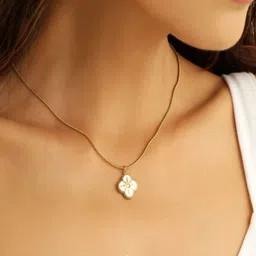 Kalin Couture Gold-Plated Floral Pendants with Chains image 2