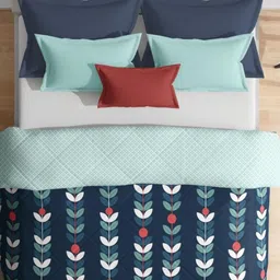 wakefit Blue & Red Floral Printed 220 GSM AC Room Cotton Double Bed Blanket-image-15