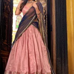 LOOKNBOOK ART Semi-Stitched Lehenga & Blouse With Dupatta image 5