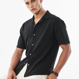 Snitch Men Textured Cuban Collar Casual Shirt-picture-25