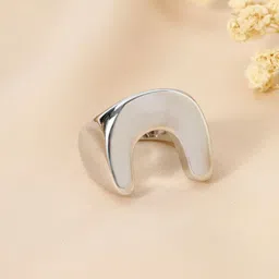 SALTY Women & Girls Moonbend Silver Stylish Adjustable Finger Ring-image-68