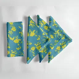 Vargottam 12 Piece Teal Blue & Green Printed Cotton Table Napkins-image-76