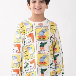 Anthrilo Boys Dinosaur Stamp Printed Long Sleeves T-shirt-image-71