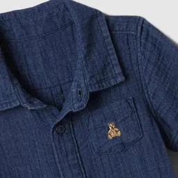 GAP Infant Boys Pure Cotton Spread Collar Rompers image 3