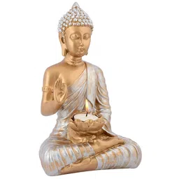 Zart Gold-Toned Buddha Idol Showpiece image 3