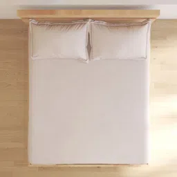 Home Centre Off White 210 TC Queen Bedsheet with 2 Pillow Covers image 2