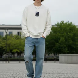 glitchez Ottoman Textured Relaxed Pullover image 2