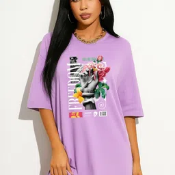 Moda Rapido Women Printed Drop-Shoulder Sleeves T-shirt image 4