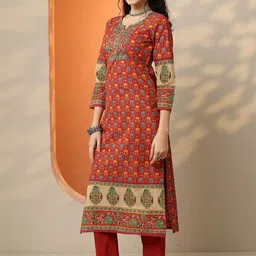 Libas Women Ethnic Motifs Printed Regular Kurta with Trousers & With Dupatta image 5