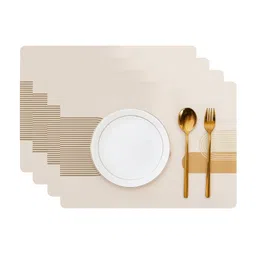 Myntra Elegant Homes 4Pcs Brown & Beige Patterned Waterproof Anti-Slip Table Placemats-picture-10