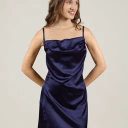 Madhuni Women Shoulder Straps Side Slit Sheath Dress image 4