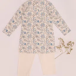 indus route by Pantaloons Boys Floral Printed Regular Pure Cotton Kurta with Pyjamas-picture-14