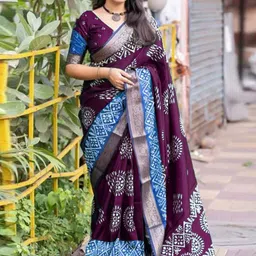 KALINI Ethnic Motifs Printed Bagru Saree-picture-26