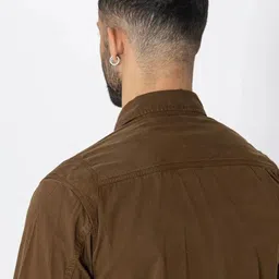 SAINT JONES Men Original Fit Textured Spread Collar Cotton Casual Shirt image 4