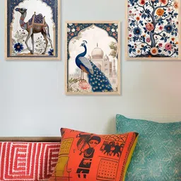WALLLANE Brown 3 Piece Wood Religious Wall Paintings For Living Room Office Bedroom-picture-11