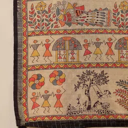 Sangria Bandhani Printed Zari Saree With Unstitched Blouse Piece image 2