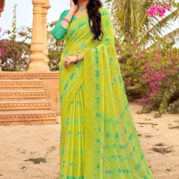 Mitera Floral Poly Chiffon Bagh Saree-image-10