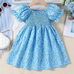 Billion Girls Floral Print Puff Sleeves Fit & Flare Dress-picture-11