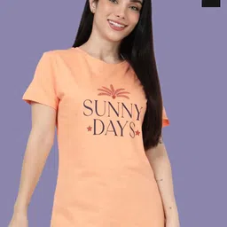 Kryptic Pack Of 2 Women Relaxed Fit Printed Pure Cotton Lounge Tshirts-picture-29