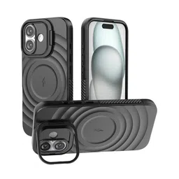 Luxury Kase Solid iPhone 16 Impact Resistant Rugged Back Case with Wireless Charging image 2