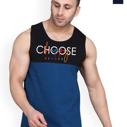 SLOWLORIS Pack Of 2 Typography Printed Sleeveless Cotton Gym Vests-picture-11