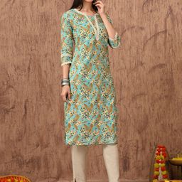 Anouk Rustic Women Ethnic Motifs Printed Round Neck Regular Straight Cotton Kurta-picture-31