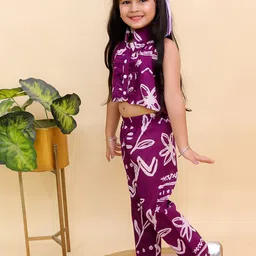 Aj DEZInES Girls Printed Top with Trousers image 4