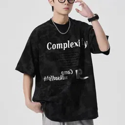 KPOP Men Typography Printed T-shirt image 5
