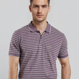 Crocodile Men Striped Polo Collar Cotton Relaxed Fit T-shirt-picture-14