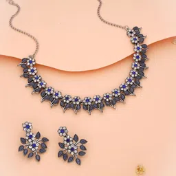 Anouk Silver-Plated American Diamond Studded Jewellery Set-picture-57