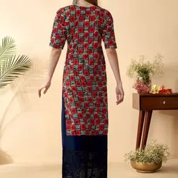 SZN Ethnic Motifs Printed Round Neck Straight Kurtas image 5