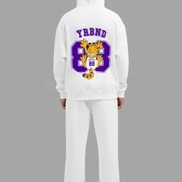 TheBTclub Printed Hooded Neck Sweatshirt With Trousers Co-Ords image 3