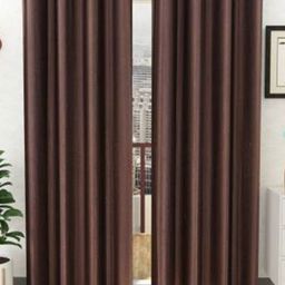 BELLA TRUE Brown 2 Pieces Semi Transparent Door Curtains-picture-7
