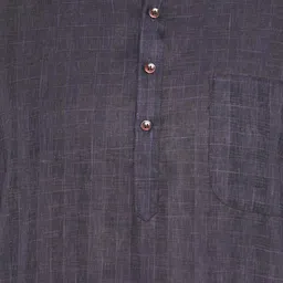Exotic India Men Solid Cotton Kurta with Pyjama image 2