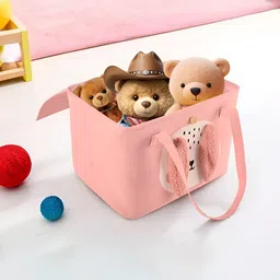 Aura Pink Set of 6 Reusable Tote Basket Organisers image 2