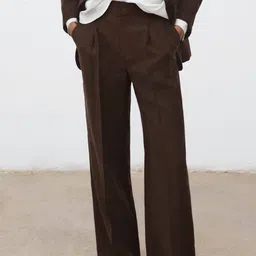 MANGO Women Mid-Rise Straight Fit Semiformal Trousers-image-54