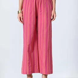 BAESD Women Striped Crepe Palazzos-image-50