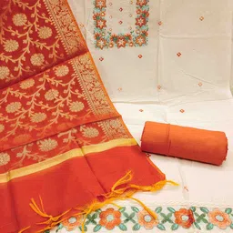 KALINI Embroidered Unstitched Dress Material image 4