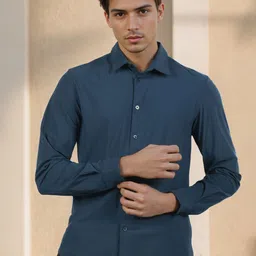 Celio Men Classic Slim Fit Solid Spread Collar Casual Shirt-image-89