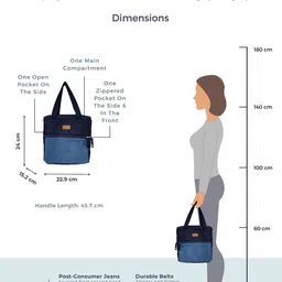 DWIJ Women Denim Structured Handheld Bag image 3