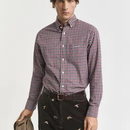 GANT Men Classic Fit Gingham Checked Button-Down Collar Cotton Casual Shirt-image-68
