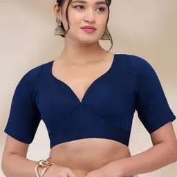 SALWAR STUDIO Sweetheart Neck Readymade Padded Saree Blouse-image-6