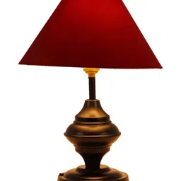 BrightDaisy Maroon Printed Metal Frusturical Shaped Table Lamp image 2