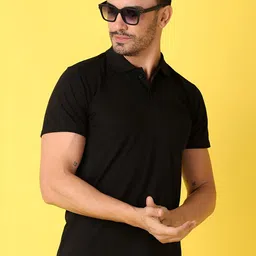 V-Mart Men Solid Polo Collar Cotton Slim Fit T-Shirt-picture-51
