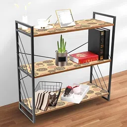 Kuber Industries Beige & Brown 3 Pieces Printed Shelf Liner Organisers image 1