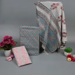 Kwatchi Floral Printed Pure Cotton Unstitched Dress Material-image-26