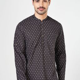 indus route by Pantaloons Men Geometric Printed Thread Work Kurta-picture-45