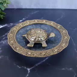 Afterstitch Turtle With Plate Gold-Toned Showpiece-image-32